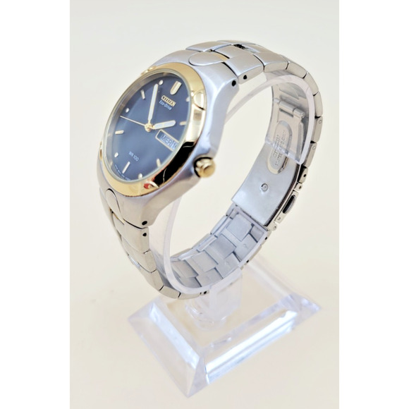 Citizen Eco-Drive Black Dial Date Day St. Steel Quartz Watch E101-K17543 main image 6